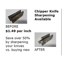 Chipper Knife Sharpening Available